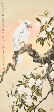 Huang Huanwu (1906-1985) White Parrot Ink And Color On Paper