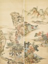 Attributed To: Qiu Ying (1505-1552) Two Landscape Paintings Ink And Color On Silk