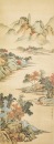 Attributed To: Qiu Ying (1505-1552) Two Landscape Paintings Ink And Color On Silk - 2