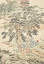 Attributed To: Qiu Ying (1505-1552) Two Landscape Paintings Ink And Color On Silk - 9