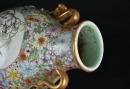 A Famille Rose Hundred Flowers Ground Vase with Gilt Ruyi Handles - 7