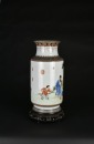 A Famille Rose Cylindrical Vase Depicting the Elegant Gathering at the Orchid Pavilion. Republic Period (Early 20th Century) - 2