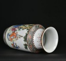 A Famille Rose Cylindrical Vase Depicting the Elegant Gathering at the Orchid Pavilion. Republic Period (Early 20th Century) - 5