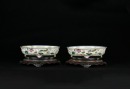A Pair of Famille Rose Lobed Jardinieres. Qianlong&ndash;Jiaqing Period