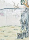 A Pair of Famille Rose Biscuit-Relief Porcelain Plaques Depicting Elegant Figures in Garden Landscapes - 5
