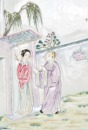 A Pair of Famille Rose Biscuit-Relief Porcelain Plaques Depicting Elegant Figures in Garden Landscapes - 6