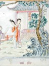 A Pair of Famille Rose Biscuit-Relief Porcelain Plaques Depicting Elegant Figures in Garden Landscapes - 8