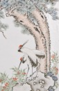 A Shallow-Enamel Porcelain Plaque Depicting Cranes and Deer. Signed Luo Lianbi - 3