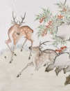 A Shallow-Enamel Porcelain Plaque Depicting Cranes and Deer. Signed Luo Lianbi - 4