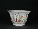 A Famille Rose Hexagonal Jardini&egrave;re with Immortals - 3