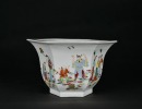 A Famille Rose Hexagonal Jardini&egrave;re with Immortals - 4