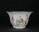 A Famille Rose Hexagonal Jardini&egrave;re with Immortals - 6