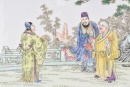 A Famille Rose Porcelain Plaque Table Screen with Figures in a Hardwood Stand. Late Qing Dynasty &ndash; Republic Period - 4