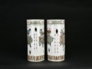 A Pair of Famille Rose Hat Stands - 2