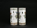A Pair of Famille Rose Hat Stands - 4