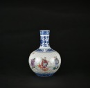 A Blue and White and Famille-Rose &ldquo;Eight Immortals&rdquo; Bottle Vase Apocryphal Qianlong Mark - 3