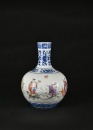 A Blue and White and Famille-Rose &ldquo;Eight Immortals&rdquo; Bottle Vase Apocryphal Qianlong Mark - 4