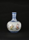 A Blue and White and Famille-Rose &ldquo;Eight Immortals&rdquo; Bottle Vase Apocryphal Qianlong Mark - 5