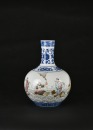 A Blue and White and Famille-Rose &ldquo;Eight Immortals&rdquo; Bottle Vase Apocryphal Qianlong Mark - 7