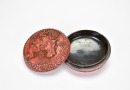 A Carved Cinnabar Lacquer Circular Covered Box with a Gathering of Scholars. Qing Dynasty - 6