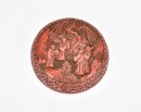 A Carved Cinnabar Lacquer Circular Covered Box with a Gathering of Scholars. Qing Dynasty - 10