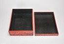 A Carved Cinnabar Lacquer Rectangular Box with Landscape and Phoenix Decoration. Late Qing &ndash; Early Republic Period - 6