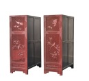 A Pair of Finely Carved Red-Lacquer Cabinets with Figural and Auspicious Motifs. Late Qing Dynasty - 4