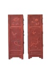 A Pair of Finely Carved Red-Lacquer Cabinets with Figural and Auspicious Motifs. Late Qing Dynasty - 7