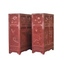 A Pair of Finely Carved Red-Lacquer Cabinets with Figural and Auspicious Motifs. Late Qing Dynasty - 8