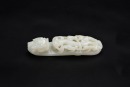 A Fine White Jade Openwork Belt Hook with Confronted Chilong Dragons. Qianlong&ndash;Jiaqing Period