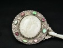 A Silver-Mounted White Jade Hand Mirror - 2