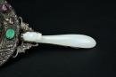 A Silver-Mounted White Jade Hand Mirror - 3