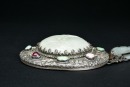 A Silver-Mounted White Jade Hand Mirror - 5