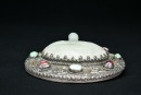 A Silver-Mounted White Jade Hand Mirror - 6