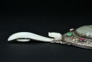 A Silver-Mounted White Jade Hand Mirror - 8