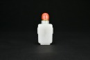 A White Jade &lsquo;Lion Mask&rsquo; Snuff Bottle. Qing Dynasty