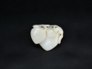 A White Jade Double Peach Group with a Bat. Qianlong Period
