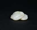 A White Jade Double Peach Group with a Bat. Qianlong Period - 5
