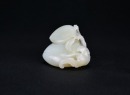 A White Jade Double Peach Group with a Bat. Qianlong Period - 6