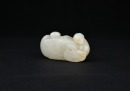 A White Jade Carving of a Mandarin Duck with Two Ducklings. Qianlong Period