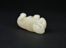 A White Jade Carving of a Mandarin Duck with Two Ducklings. Qianlong Period - 4