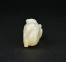 A White Jade Carving of a Mandarin Duck with Two Ducklings. Qianlong Period - 7