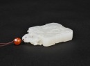 A White Jade Carved &lsquo;Scholar Playing the Qin&rsquo; Zigang Plaque - 6