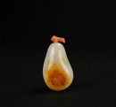 A Late Qing Hetian White Jade Snuff Bottle with Russet Skin