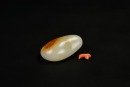 A Late Qing Hetian White Jade Snuff Bottle with Russet Skin - 3