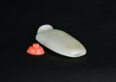 A Late Qing White Jade Snuff Bottle Incised with Poetic Verses - 6