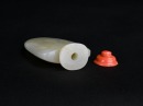 A Late Qing White Jade Snuff Bottle Incised with Poetic Verses - 8