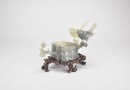A Black And White Jade &ldquo;Magpies And Prunus&rdquo; Brush Washer