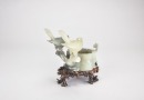 A Black And White Jade &ldquo;Magpies And Prunus&rdquo; Brush Washer - 5