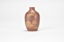 A Yixing Zisha Slip-Decorated Landscape Snuff Bottle,Qianlong Mark